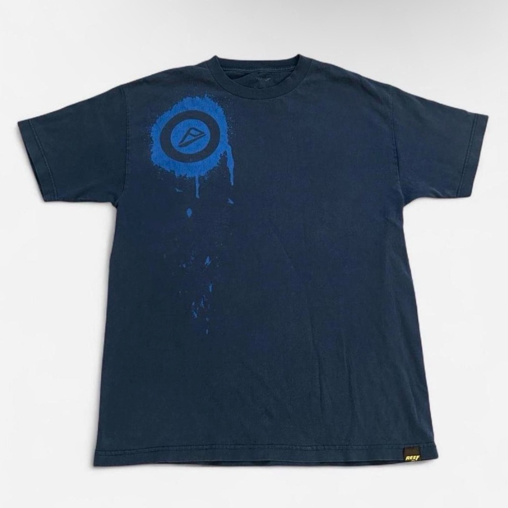 Vintage Mens Reef Navy T-Shirt with Blue Graphic